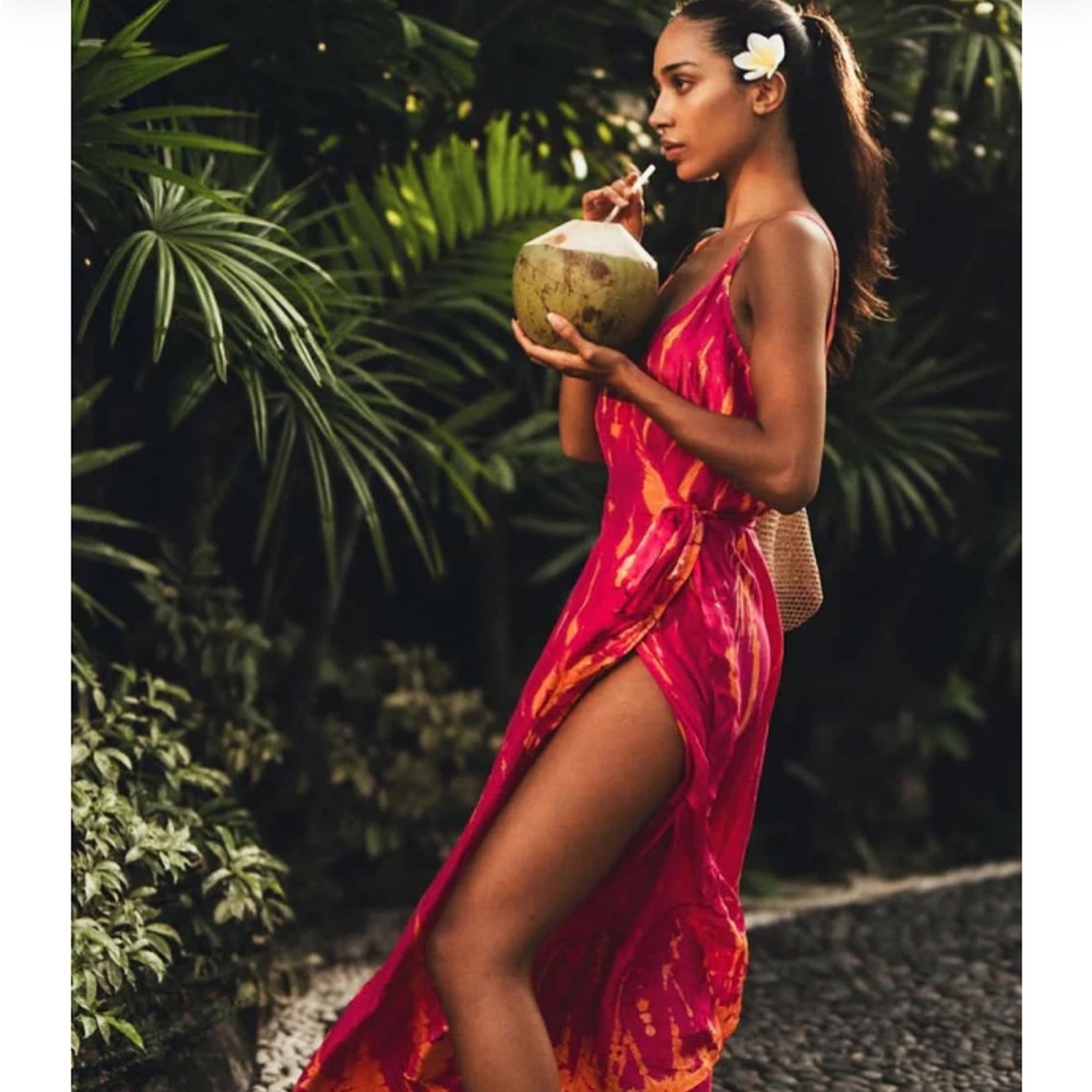 Anna Kosturova Silk Wrap Maxi Dress